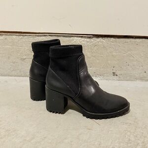 Black Sock Heel Boots - size 5.5